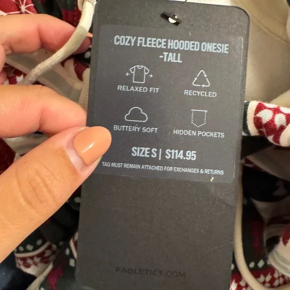 Fabletics Cozy Fleece Hooded Onesie Sz small tall - Picture 8 of 8